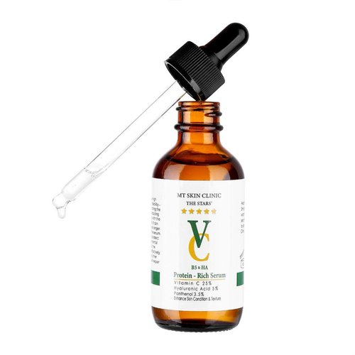 MT Skin Clinic Pro Advanced Hyaluronic Acid Serum for Face, Glow+ Antioxidant Protein-Rich Face Lift Serum with Vitamin C, Niacinamide and B5 for Dry Skin Hydrating and Anti-Aging, 2oz