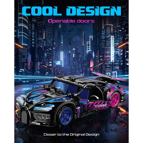 Sosuy 1:18 Super Sports Car Model Building Bricks Sets - 473 pcs MOC Cyberpunk Rally Car Raceing Engineering Toys for Play and Display - Model Toy Gift Idea for Adults Boys