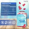 L-Lysine Gummies with Vitamin C Supplement - Vitamins for Adults Tissue Health & Immune System, Supports Skin, Lip, Vegan, Gluten Free, Amino Acid Vitamin & Complex Supplements, Non-GMO
