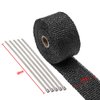 big-autoparts 2 inch by 16.5 feet Exhaust Manifold Heat Wrap Thermal Wrap Tape and Stainless Ties Kit,Black