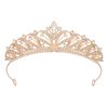 SWEETV Wedding Tiara Princess Crown Rhinestone Tiaras for Women and Girls, Rhinestone Bridal Princess Tiara Jewelry Headpieces for Bridal,Birthday,Party Costume Hair Accessories,Rose Gold