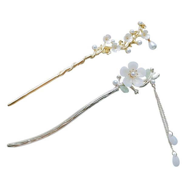 ﻿ZAYOIZY 2pcs Hair Bun Chopsticks Metal Hair Sticks Sturdy Alloy Hairpin Decorative Hair Styling Sticks Winging Ornament Hairpin with Dangles