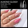 AddFavor 600pcs Almond Nail Tips, Medium Gel x Nail Tips Almond Clear Fake Nails Full Cover Acrylic Gel x Nails for Salon and Home Manicure 12 Sizes
