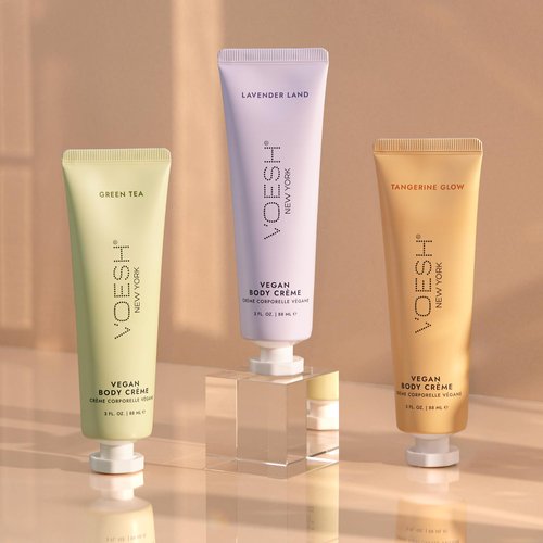 VOESH Vegan Body Creme Trio - Moisturizing Skincare Gift Set, Avocado Oil, Organic Virgin Olive Oil & Natural Extracts (Green Tea, Lavender, Tangerine)