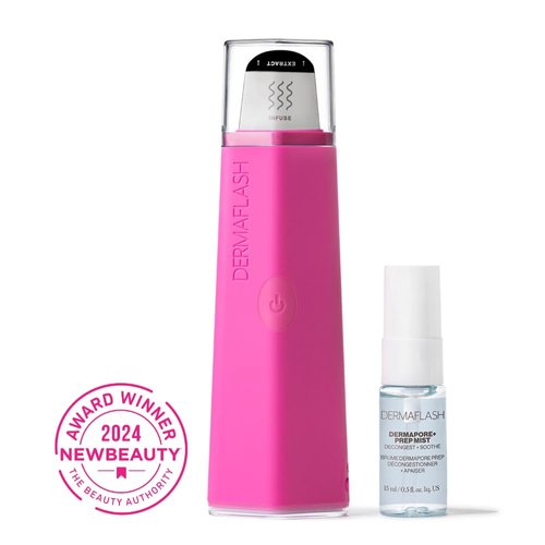 DERMAFLASH DERMAPORE+™ Ultrasonic 2-in-1 Pore Extractor and Serum Infuser, Pop Pink