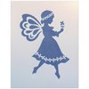 Fairy Folk Art 1 Stencil - 5" x 7" Children Kids Drawing Sidewalk Chalk Washable Plastic Fun Art DIY Template Reusable Laser Cut Mylar Template for Painting Home Decor DIY Crafts - The Artful Stencil