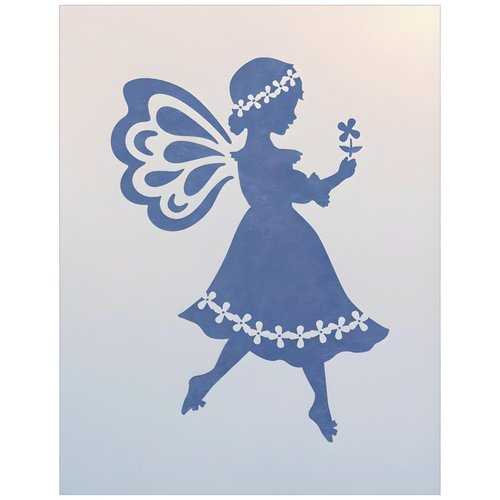 Fairy Folk Art 1 Stencil - 5" x 7" Children Kids Drawing Sidewalk Chalk Washable Plastic Fun Art DIY Template Reusable Laser Cut Mylar Template for Painting Home Decor DIY Crafts - The Artful Stencil