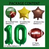 HADCKJA Football Balloon Football Birthday Decorations 10th Birthday Balloon Rugby Gold Brown Star Rugby Field Balloon Touchdown Sports Theme Football Party Supplies Birthday Party Decorations 10Pcs