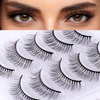 SeiBes Self-adhesive Eyelashes, Reusable Self Adhesive Eyelashes - 5 Pairs Natural Fluffy False Eyelashes - Soft and Natural Look Lashes Gift for Beginners - Easy put on,6d07