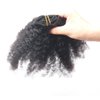 8inch Afro Kinkys Curly Clip in Human Hair Extensions Brazilian Kinky Curly Clip ins Hair Extension Clip on Hair Weft For Black Women Natural Black Color 7pcs 70g/set