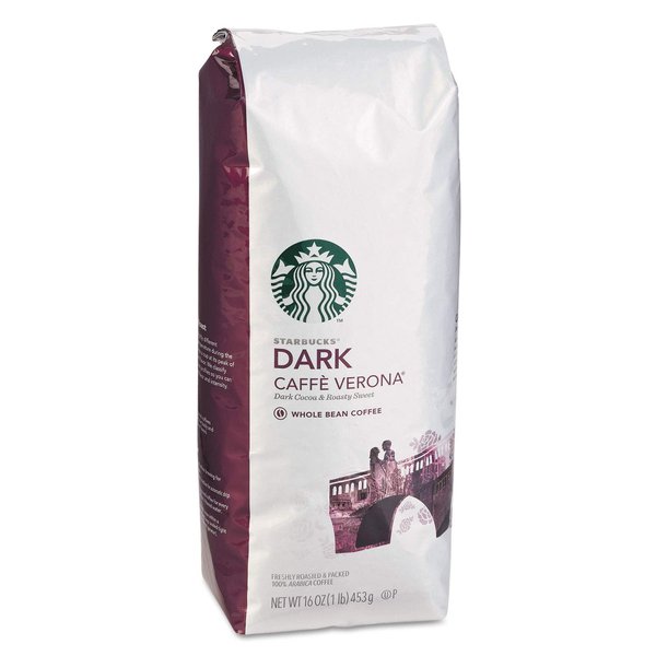 Starbucks Caffe Verona Dark Roast Whole Bean Coffee, 1 Lb