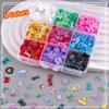 Sinyanail 9 Colors 3D Resin Nail Charms Butterfly Bear Rose Flower Bow Snake Rabbit Animal Shaped Hollow Star Heart Pearls Jewelry for Nail Art Design DIY Crafts Accessories(9 Charms)