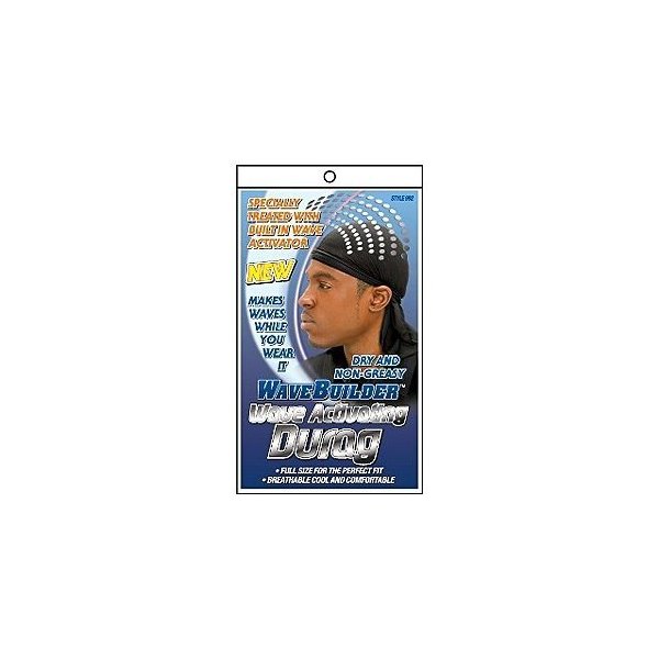 WaveBuilder Premium Hair Wave Activating Durag, Black