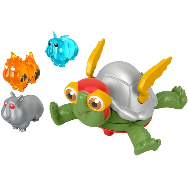 Fisher-Price DC League of Super-Pets Power Spin Merton The Turtle Figure Set with Accessories for Preschool Pretend Play Ages 3 Years and up