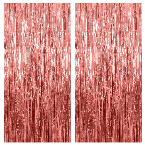 2 Pack Rose Gold Backdrop Birthday Decorations Foil Curtain Backdrop Bachelorette Party Decorations Rose Gold Party Decor Party Streamers Groovy Birthday Decorations Party Backdrop