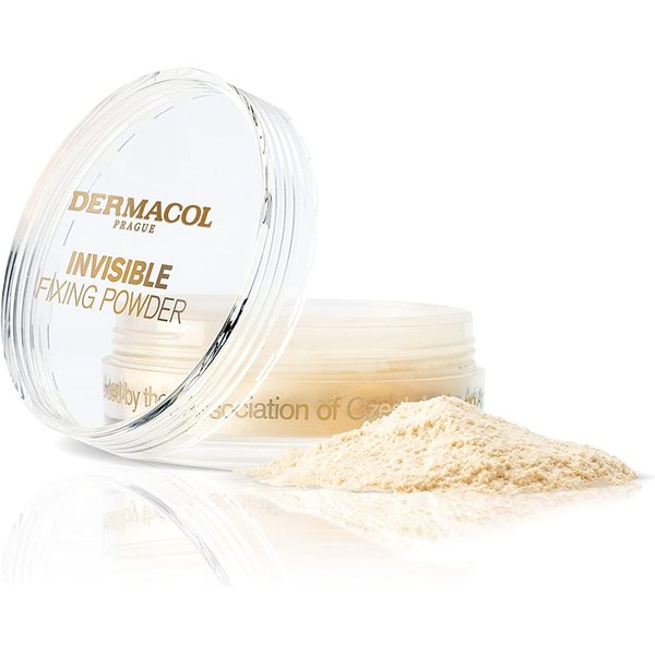 Dermacol - Invisible Fixing Face Powder, Touch-proof Translucent Setting Powder for Oily Skin & Other Skin Types, Loose Powder Makeup, Frangrance-Free Matte Powder with Powder Puff, Light, 13.5 g