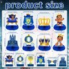 14 Pieces Royal Prince Themed Honeycomb Centerpiece Blue Little Prince Table Decoration African American Prince Birthday Baby Shower for Boy Kids' Party Supplies