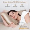 100% Pure Mulberry Silk Pillowcase for Hair and Skin - Allergen Resistant Dual Sides,600 Thread Count Silk Bed Pillow Cases with Hidden Zipper,1pc,Standard Size,Taupe