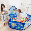 LOJETON Kids Ball Pit, Pop Up Children Play Tent, Toddler Ball Pool Baby Crawl Playpen with Basketball Hoop, Portable Toys Gifts for Girls Boys - Balls Not Included, 4ft/120cm, Ocean