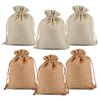 Lucky Monet 25/50/100PCS Burlap Gift Bags Wedding Hessian Jute Bags Linen Jewelry Pouches with Drawstring for Birthday, Party, Wedding Favors, Present, Art and DIY Craft (25Pcs, Coffee, 4” x 6”)