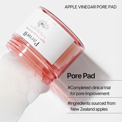 Parnell Apple Vinegar Pore Pad with Apple Vinegar Extract + AHA - Daily Exfoliating Pads for Refined and Minimized Pores, 60 Pads, 100% Biodegradable Pads, Not Tested on Animals
