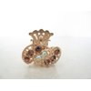 small mini gold metal crystal hair claw clip (Primary color: Blue)