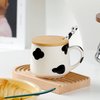 BigNoseDeer Cute Ceramic Cow Mug with 3D Cow Inside,Cow Print Coffee Mug,Cute Mugs with Lid Spoon,Cute Stuff Birthday Gifts Gifts for Women Girlfrend Kids13oz