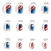 4th of July Press on Nails Short Square Fake Nails Red Blue Strips Independence Day False Nails Stick on Nails American Flag Coffin Glue on Nails for Women Patriotic Acrylic Nails Decoration 24Pcs