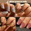 Teenitor Short Press on Nails,288Pcs Matte Acrylic Short Square Fake Nails Full Cover, Glitter Press On False Nails