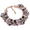 Zthread Rhinestone Bib Statement Necklace Vintage Chunky Chain Choker Collar Necklace Crystal Beads Women Fashion Jewelry Necklace (Black+White)