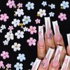Nail Charms 3D Flower Nail Art Charms 2 Boxes Acrylic Flower Nail Art Rhinestones with Gold Silver Pearl Tweezers DIY Nail Decorations US140