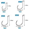 Offset Circle Fishing Hooks Kit - 180pcs 2X Strong Saltwater Freshwater Fish Hooks Sharp High Carbon Steel Octopus Fish Hooks, Size 1-5/0