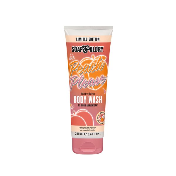 Soap & Glory Peach Please Scented Body Wash - Built-In Body Lotion for Maximum Hydration - Peach Blossom & Magnolia Scented Moisturizing Body Wash (250ml)