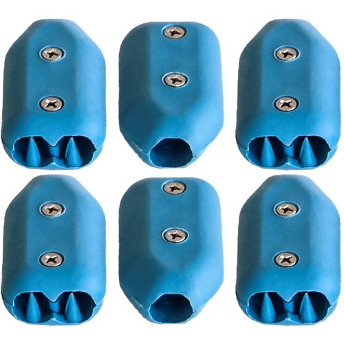 E-Z-TY 3/16 Inch Reusable Rope Clamps - SIX (6) Pack Size (Blue)