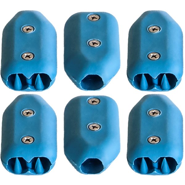 E-Z-TY 3/16 Inch Reusable Rope Clamps - SIX (6) Pack Size (Blue)