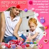 Maxcheck 186 Pcs Valentine's Fine Motor Skills Toys Sensory Bin Filler Include 150 Plush Balls 10 Sorting Bowls 4 Tweezers 2 Scissors Clips 20 Resin Beads for Early Education Sorting Counting Training