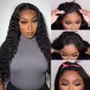U Part Wigs Human Hair Wigs for Black Women Deep Wave Human Hair 250% Density Brazilian Hair Full Head Clip in Half Wig V Part Glueless Wigs Human Hair Pre Plucked U Shape Wigs Natural Color (26 inch)