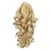 SWACC 12-Inch Short Screw Curls Claw Clip Ponytail Extensions Synthetic Clip in Drawstring Curly Ponytail Hairpiece Jaw Clip Hair Extension (Dark Honey Blonde/Bleach Blonde Highlights-16H613#)