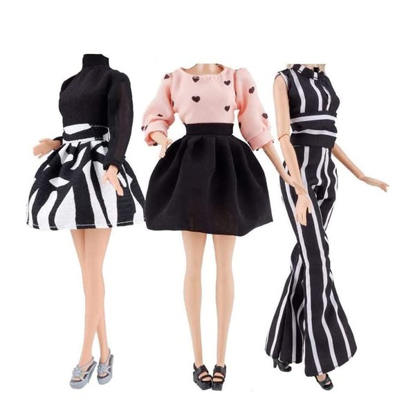 E-TING Handmade Doll Clothes Short Skirt Jumpsuits Office Style Wears Dress for 11.5 inches Dolls (3 Sets;Shoes are not Included)