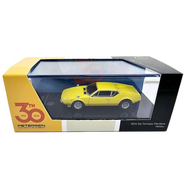 1972 Pantera Yellow Petersen Automotive Museum 30th Anniversary 1/64 Diecast Model Car by Paragon Models PA-55643