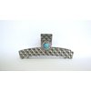 Generic Long chunky dark silver turquoise blue stone metal native tribal hair claw clip