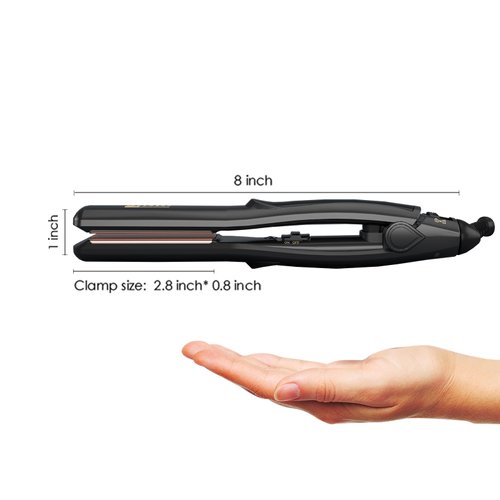 JINRI 0.8 Inch Hair Straightener Titanium Plate Medium-Sized Flat Iron,Perfect Travel Size Hair Straightener Dual Voltage
