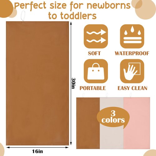 FillTouch 3 Pcs Leather Portable Changing Pad Wipeable Travel Changing Pad Foldable Changing Mat for Baby and Small Toddler