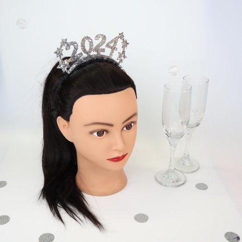 2024 Happy New Year Headband, Glitter Headwear Party Decorations, One Size Fits Most (2024)