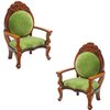 2 Pieces Miniature Armchairs Wooden Carved Single Sofa Chairs 1:12 Miniature Furniture for Min Accessories Furniture Decoration Birthday