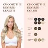 GOO GOO Clip in Hair Extensions Real Human Hair, 16inch 110g 7Pcs, 17A/60A Ash Blonde Highlighted Platinum Blonde, Remy Human Hair Extensions Clip ins for Women, Natural Human Hair