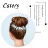 Catery Flower Wedding Hair Vine Rose Gold Rhinestone Bridal Headpiece Pearl Bride Hair Accessories for Women and Girls