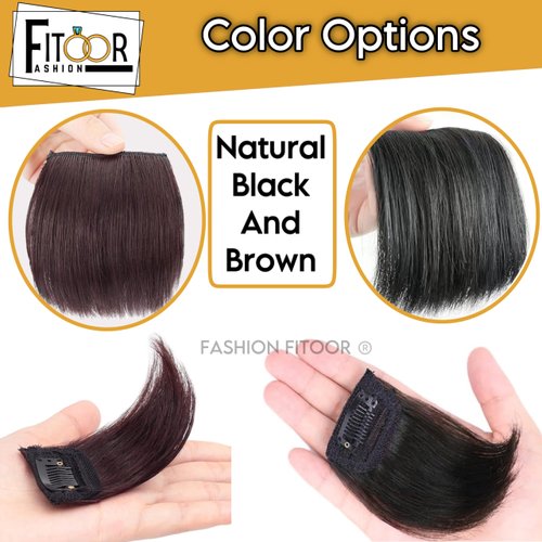 Fashion Fitoor Clip in Hair Extensions Add Hair Volume Silky Straight Human Hair Wiglets Pieces for Thinning Hair Invisible Hairpin for Women (Brown)