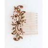 Faship Gorgeous Smoked Topaz Rhinestone Crystal Floral Hair Comb
