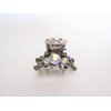 Small mini silver metal antique style crystal hair claw clip bridal clip